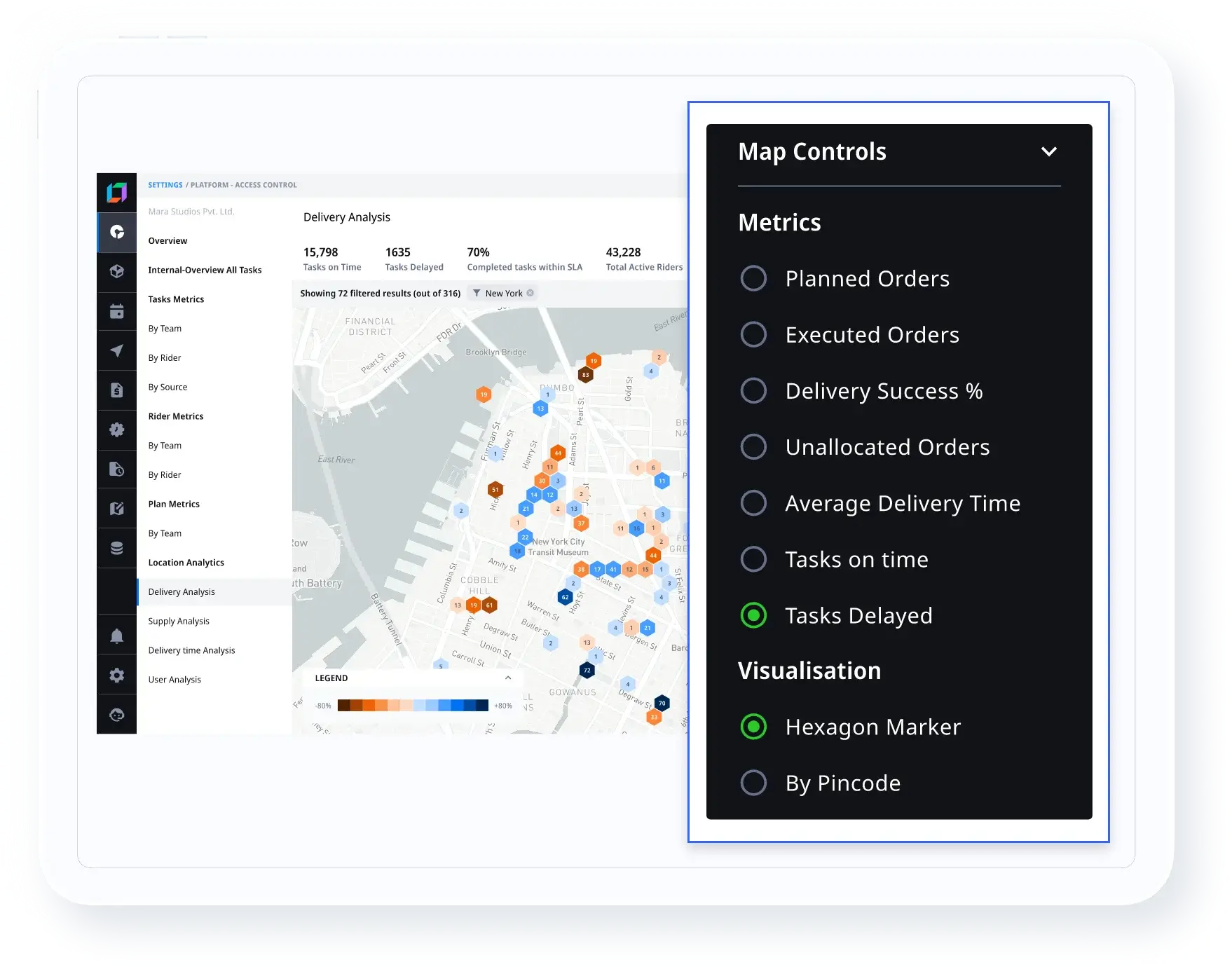Location Analytics dashboard screenshot