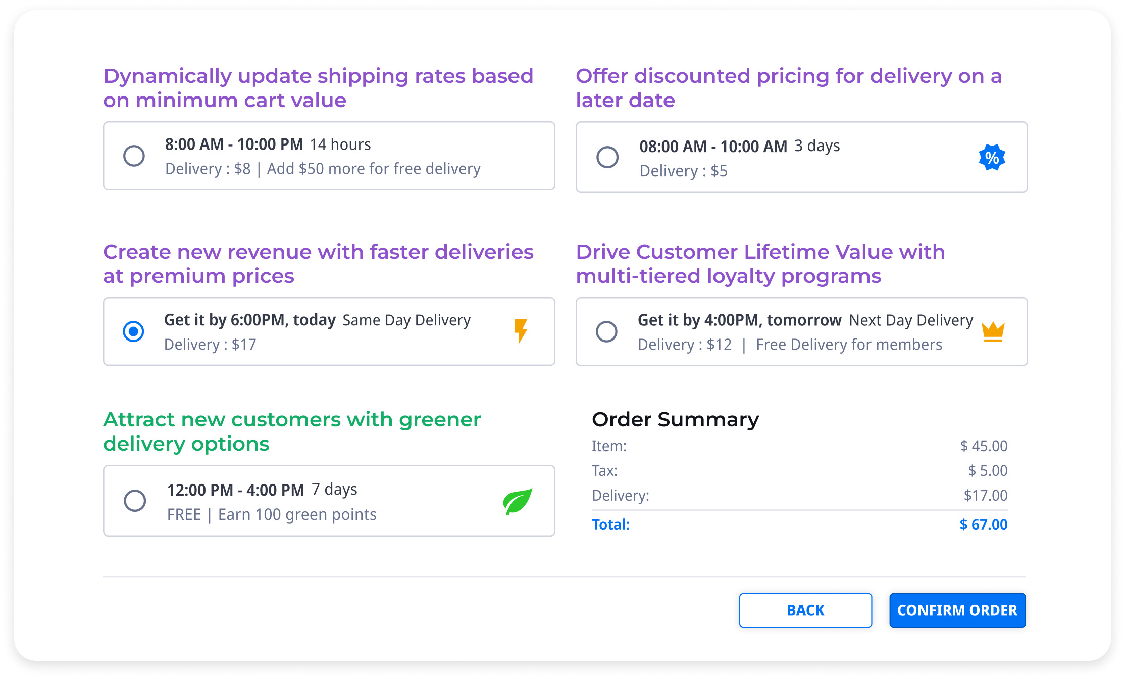 Delivery Linked Checkout Screen Image