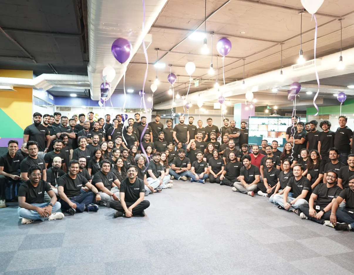 The Locus team gathered for a celebration at the office