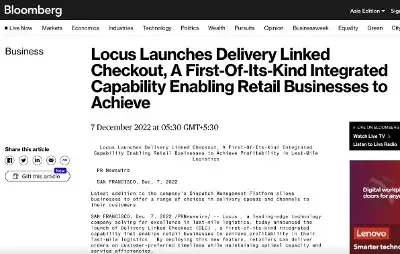 Locus Launches Delivery Linked Checkout