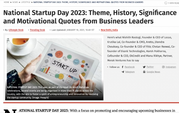 National Start up Day Reactions