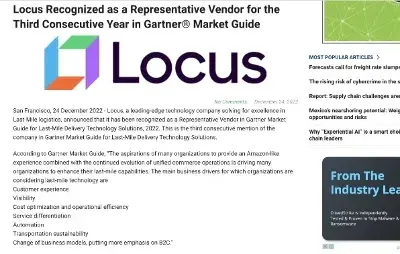 Locus Recognized as a Representative Vendor
