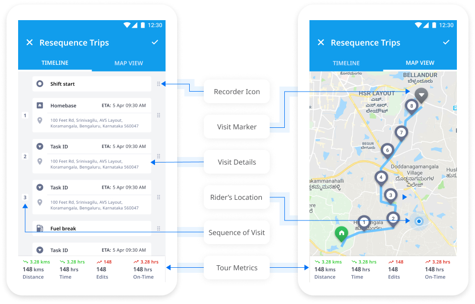 Real-time tracking feature of fleet tracking software on a smartphone