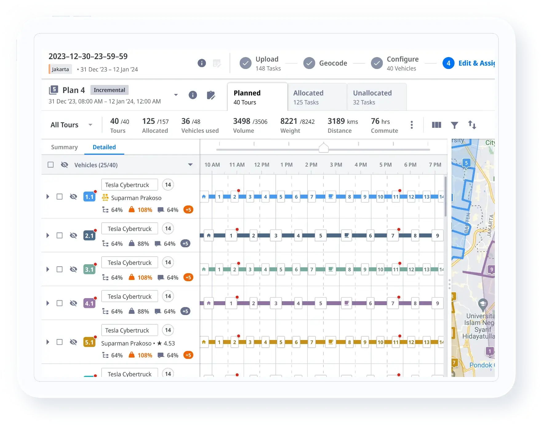 Dispatch Planning Screenshot