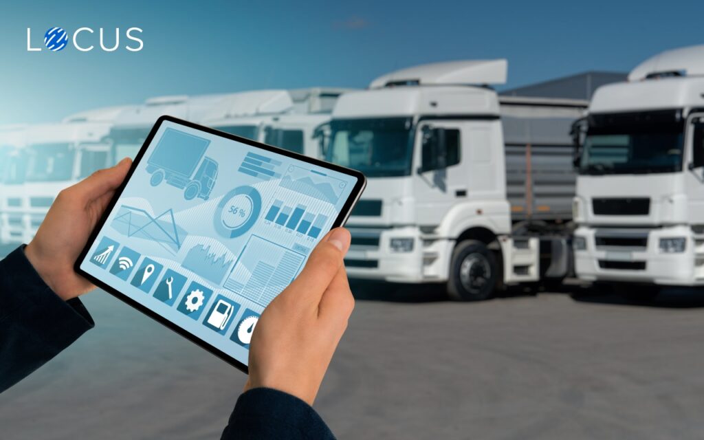 Fleet manager checking the analytics on his tablet using Locus logistics optimization software