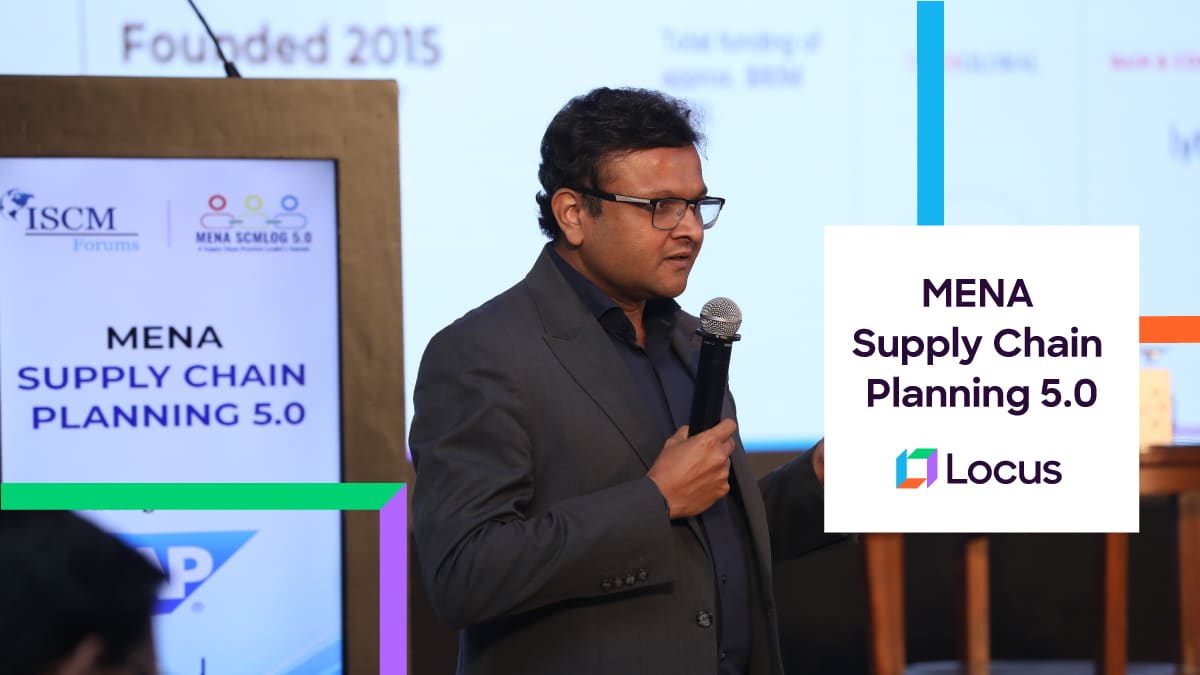 Malay Shah from Locus addressing at Dubai Supply Chain ummit