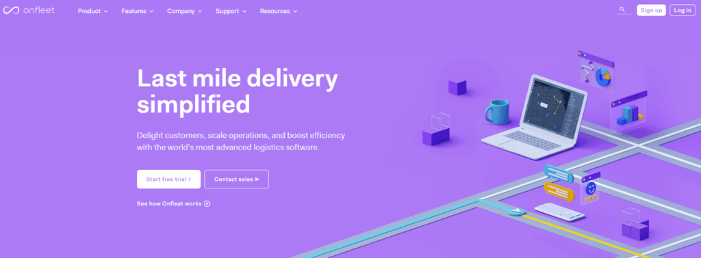 OnFleet homepage