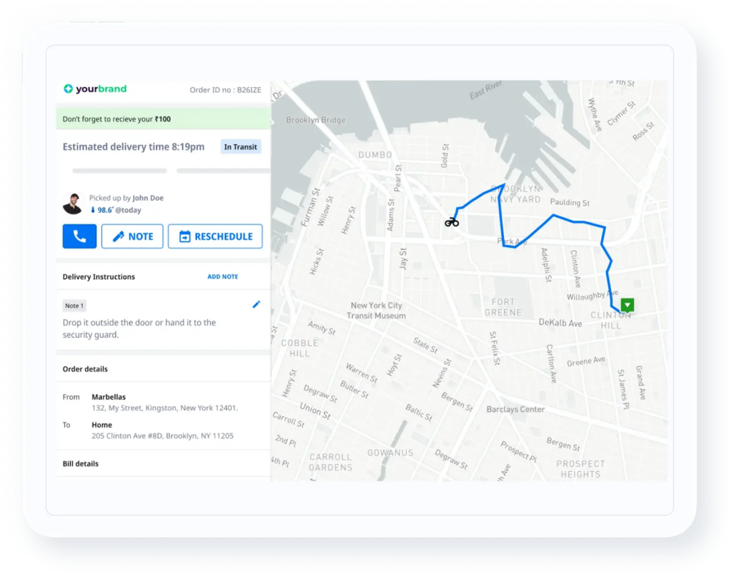 Real-time delivery tracking app with customer notifications and ETAs.