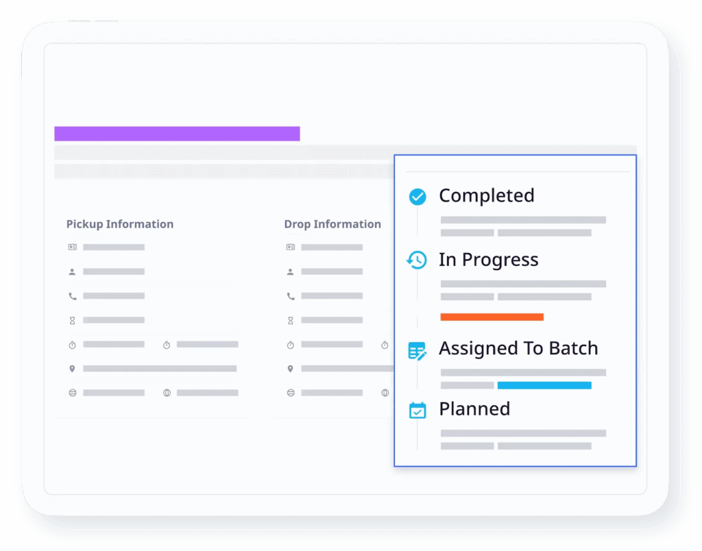 Delivery tracking screen with ETA updates and driver location