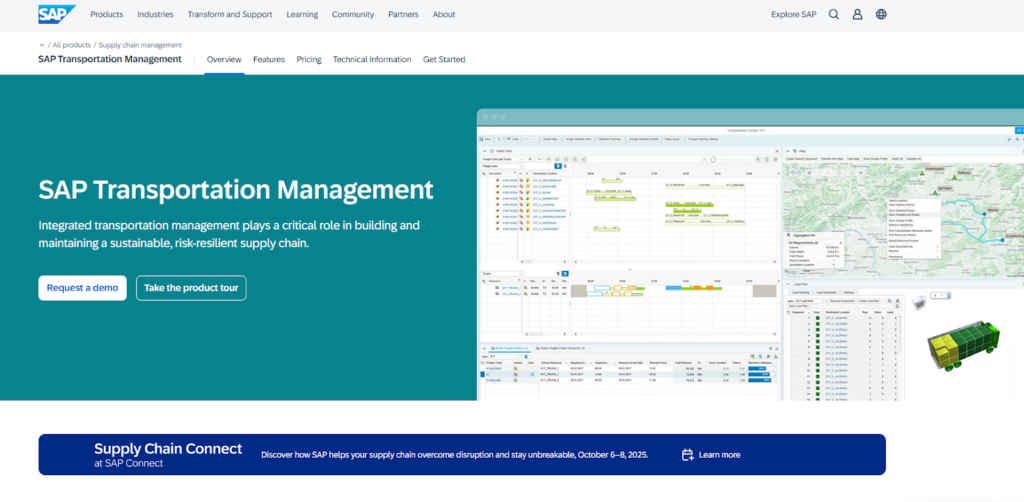 SAP Transportation Management (SAP â„¢) homepage