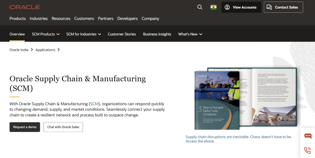 Oracle Transportation Management homepage
