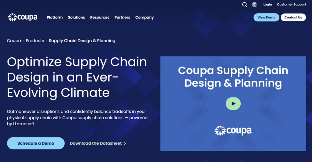 Coupa homepage