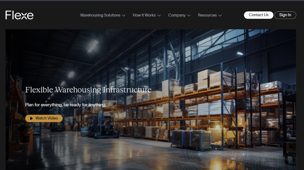 Flexe Warehousing Infrastructure homepage