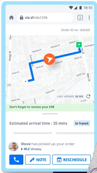 Driver using mobile dispatch app for navigation and proof of delivery