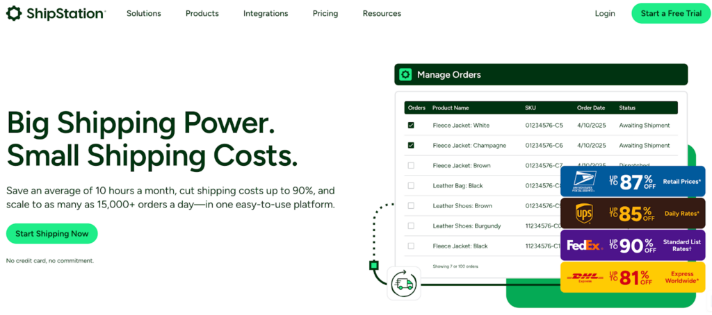 ShipStation homepage