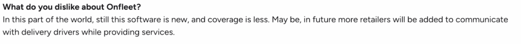 Map showing unsupported or missing service regions in Onfleet’s network.