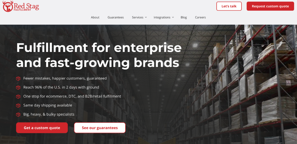 Red Stag Fulfillment homepage