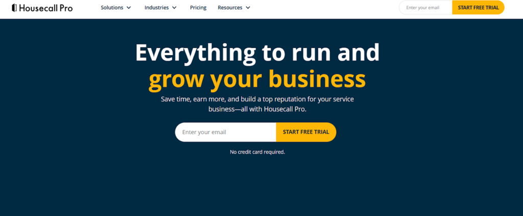 Housecall Pro homepage