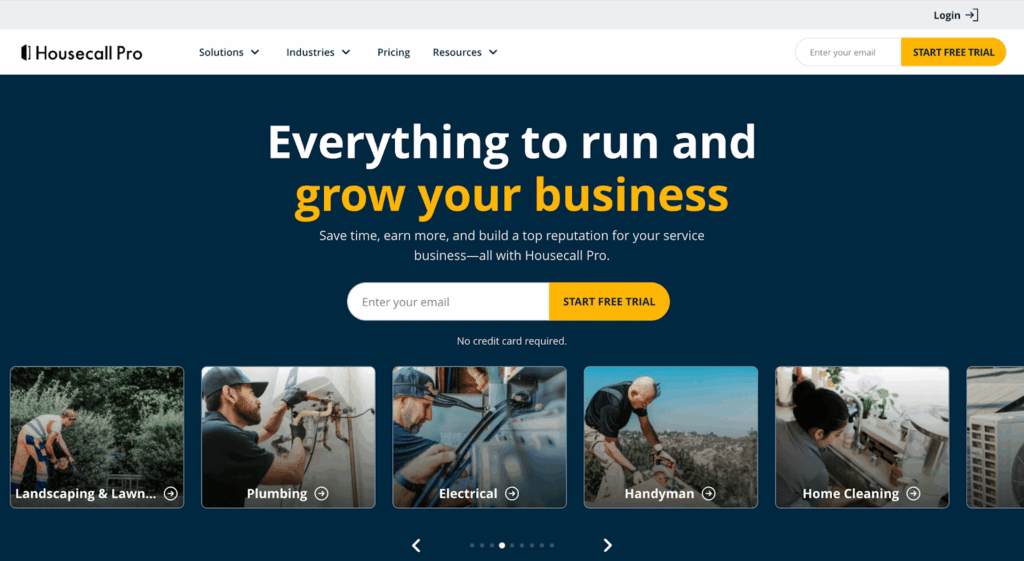Housecall Pro Homepage