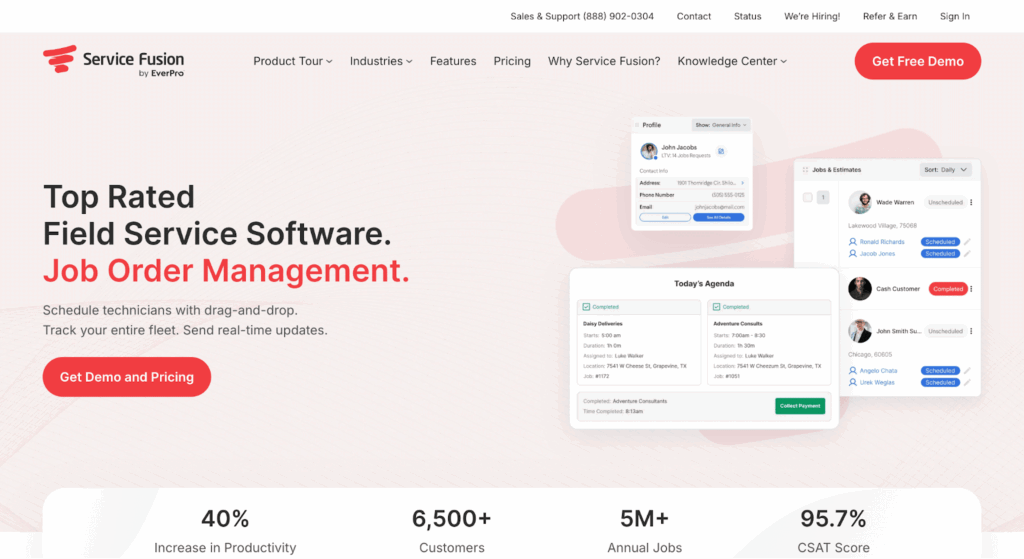 Service Fusion Homepage
