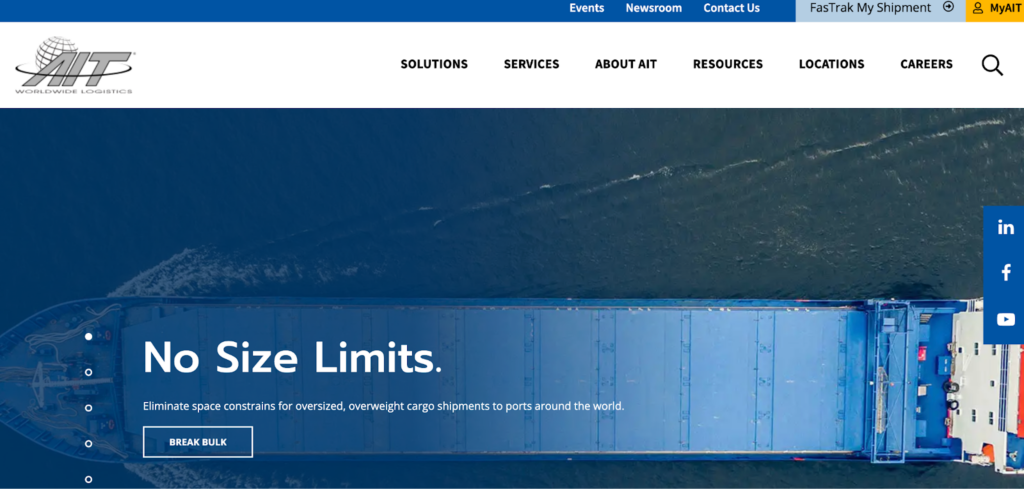 AIT Worldwide Logistics homepage