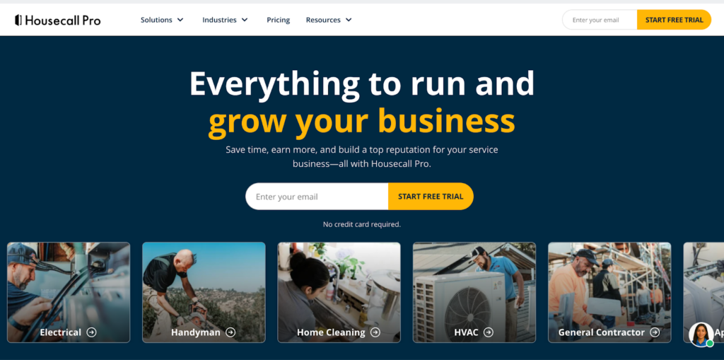 Housecall Pro homepage