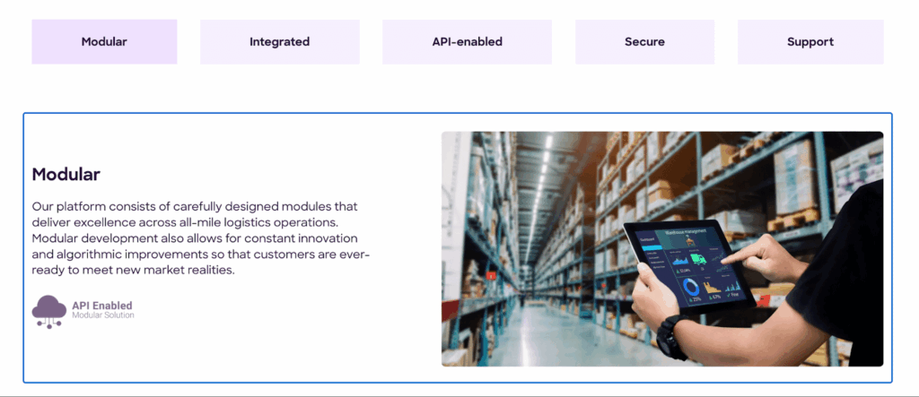 Integration interface connecting ERP, OMS, WMS, and carrier systems within a unified retail logistics platform