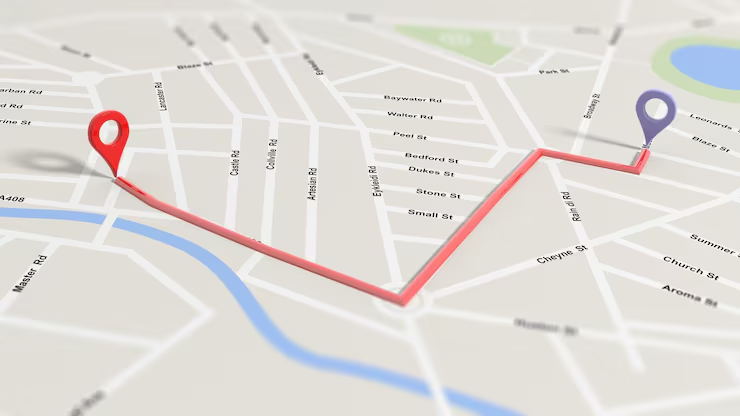 An infographic showcasing route planning