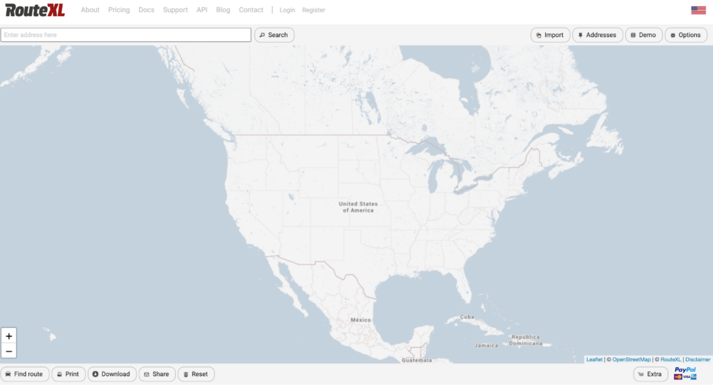 RouteXL homepage