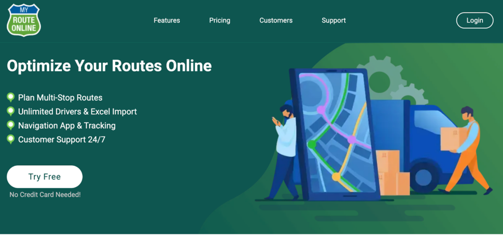 MyRouteOnline homepage