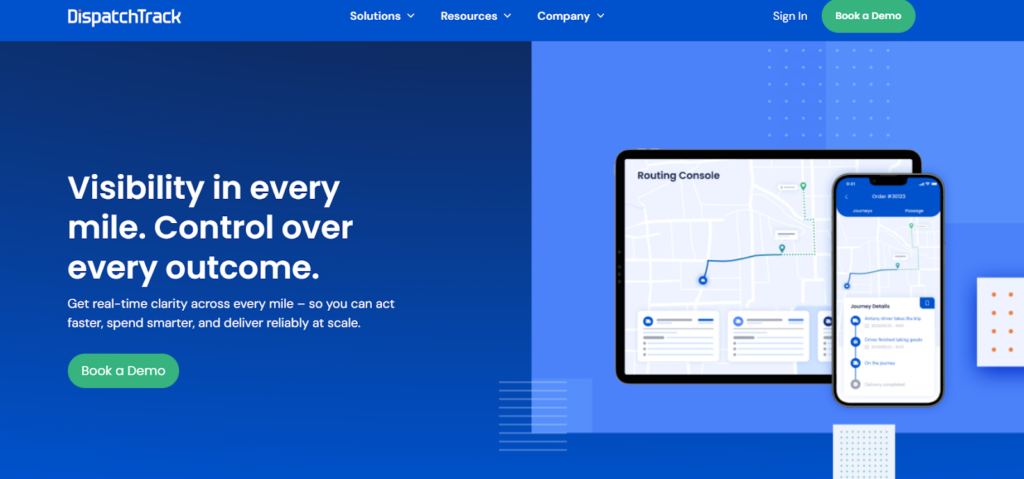 DispatchTrack homepage