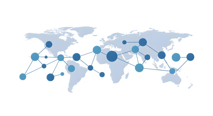 Enterprise multi-carrier delivery network map showing carrier allocation logic across fulfillment nodes and delivery zones