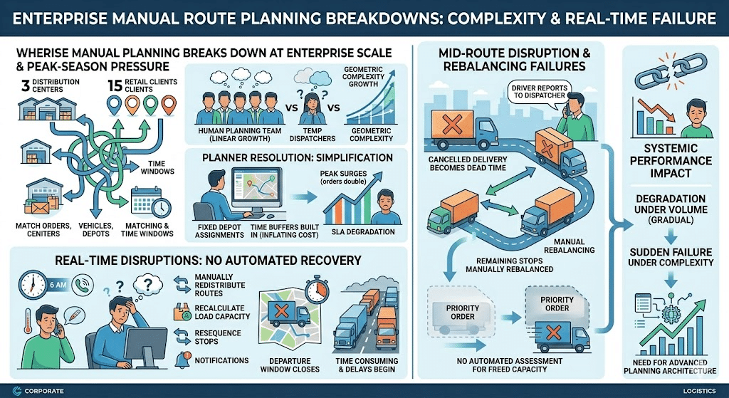 Logistics diagram of planning system failure