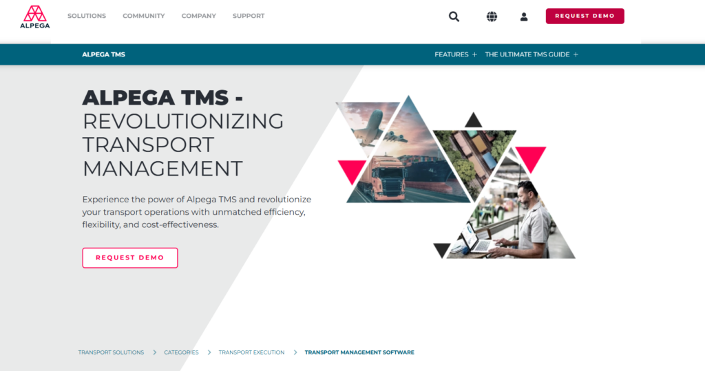 Alpega TMS homepage