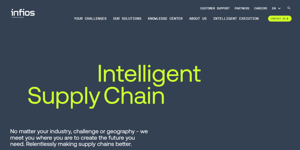 Infios (formerly MercuryGate) TMS homepage