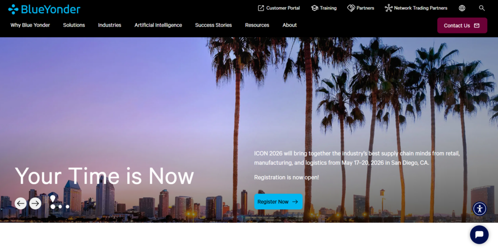 Blue Yonder Transportation Management homepage