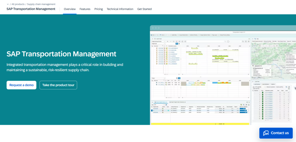 SAP Transportation Management platform
