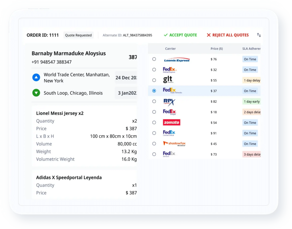 Locus ShipFlex dashboard for logistics tracking.