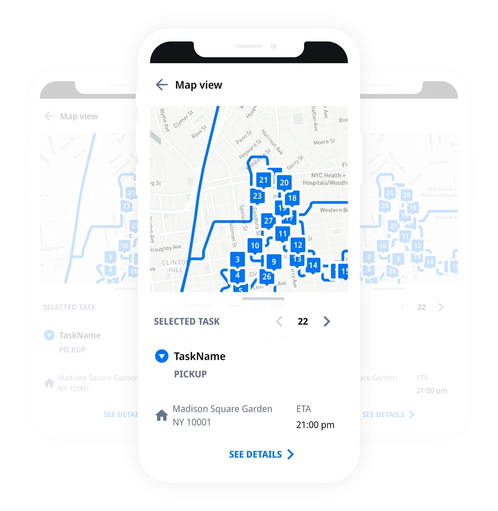 Locus Driver Companion App showing driver-side stop completion, route confirmation, and exception reporting that feeds real-time plan adherence into dispatch visibility